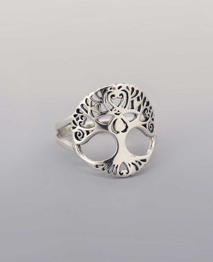 Stainless Steel Tree Of Life Love Earth Goddess Ring