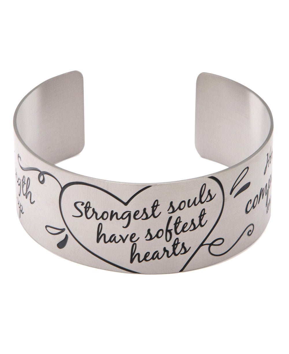 Strongest Souls Have Softest Hearts Inspirational Cuff Bracelet