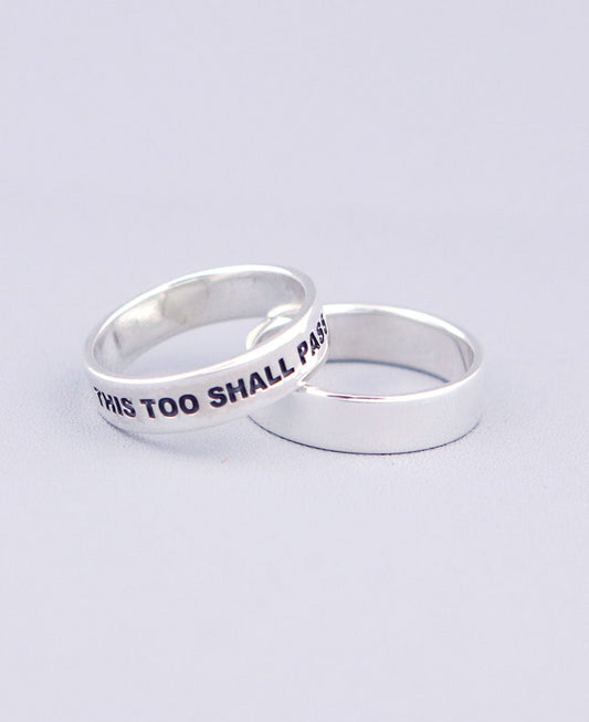 This Too Shall Pass Inspirational Sterling Simple Band Ring