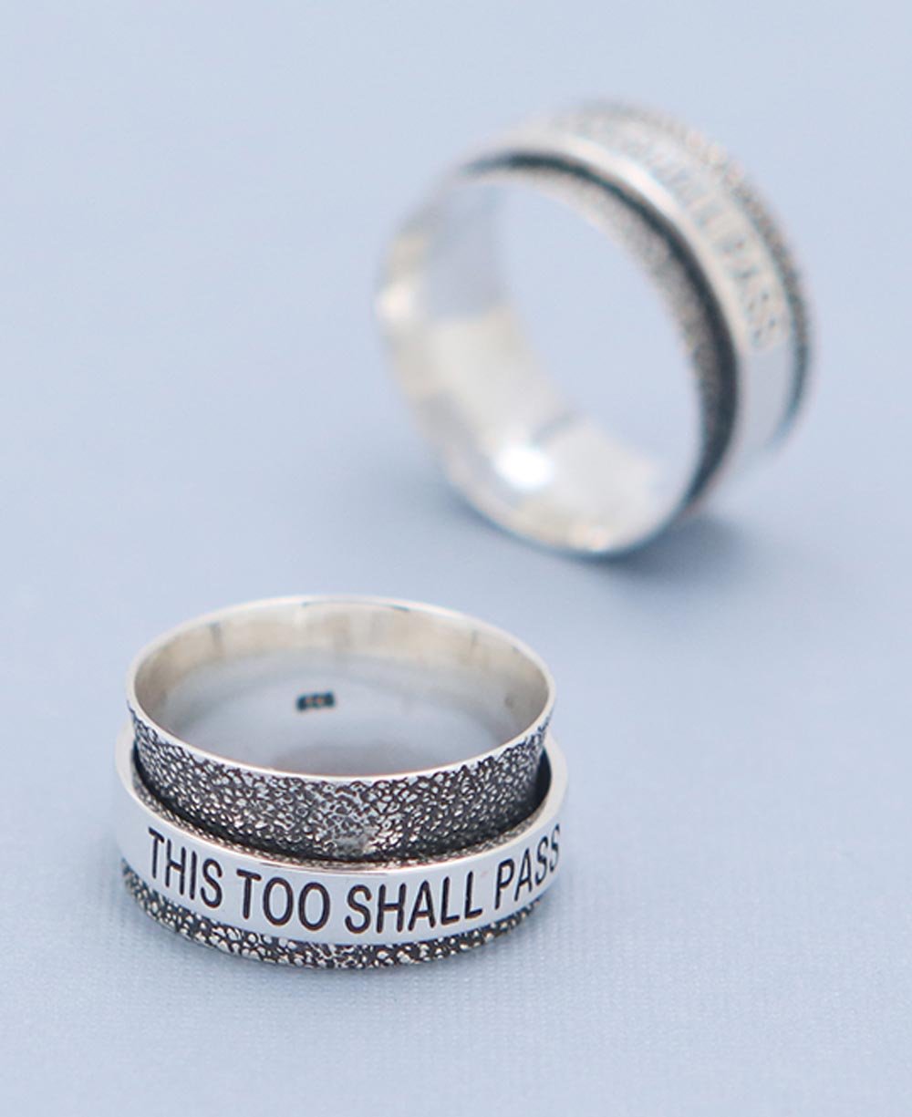 This Too Shall Pass Spinning Meditation Ring