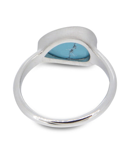 Turquoise Teardrop Shaped Gemstone Sterling Ring