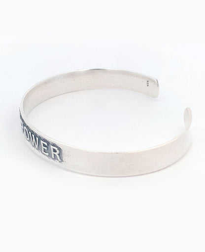 Willpower Embossed Stainless Steel Cuff Bracelet