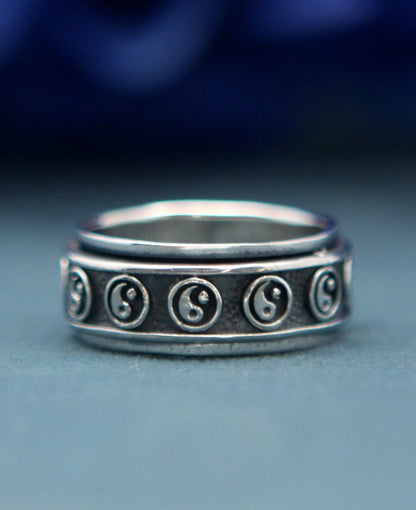 Yin Yang Spinning Meditation Ring For Men And Women