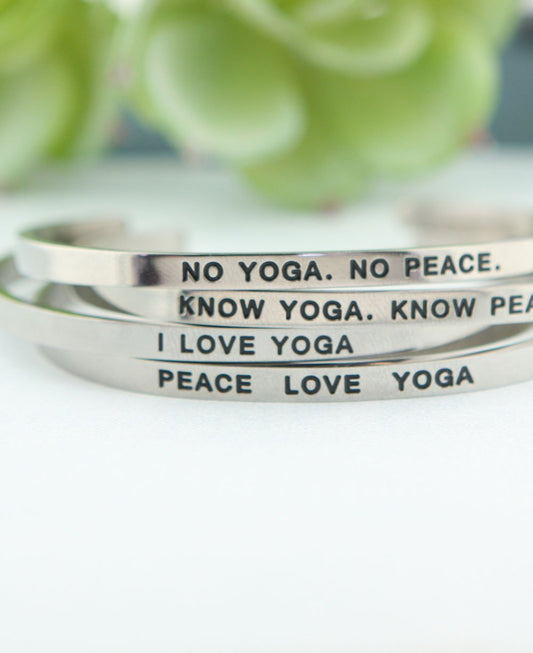 Yoga Love Stackable Cuff Bracelet