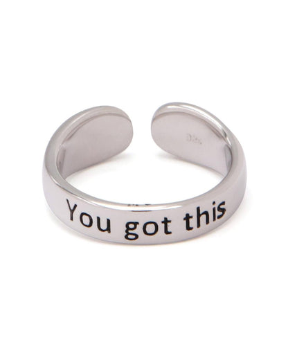 You Got This Stainless Steel Adjustable Inspirational Ring