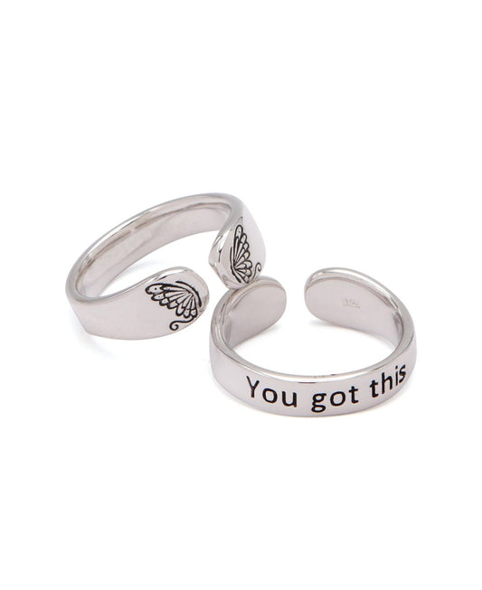 You Got This Stainless Steel Adjustable Inspirational Ring